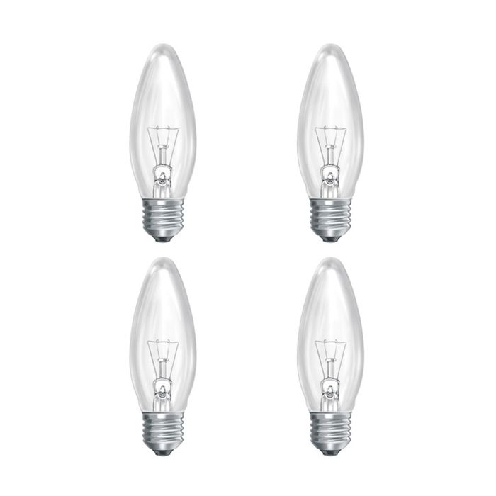 60W ES Clear Candle 35mm Pack of 4