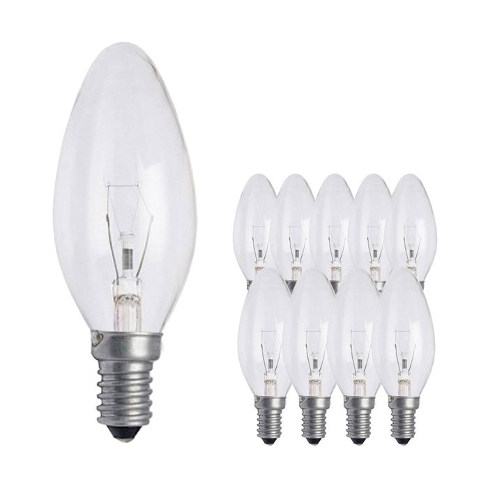 60W SES Clear Candle 35mm Pack of 10