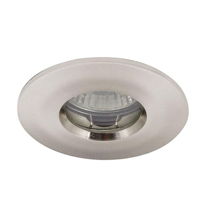 Ansell IP65 MR16/GU10 Die-Cast Bathroom Downlight 50W Satin Chrome