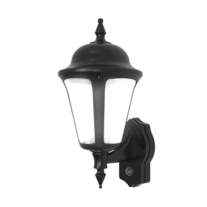 Ansell Latina LED Wall Lantern With Pir 8W Black