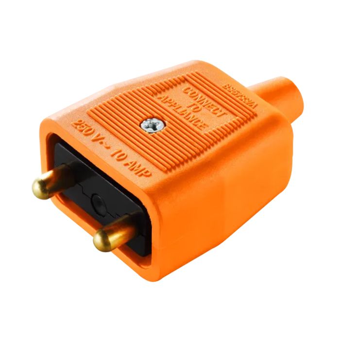 BG Permaplug 10 Amp Heavy Duty 2 Pin Connector Orange 