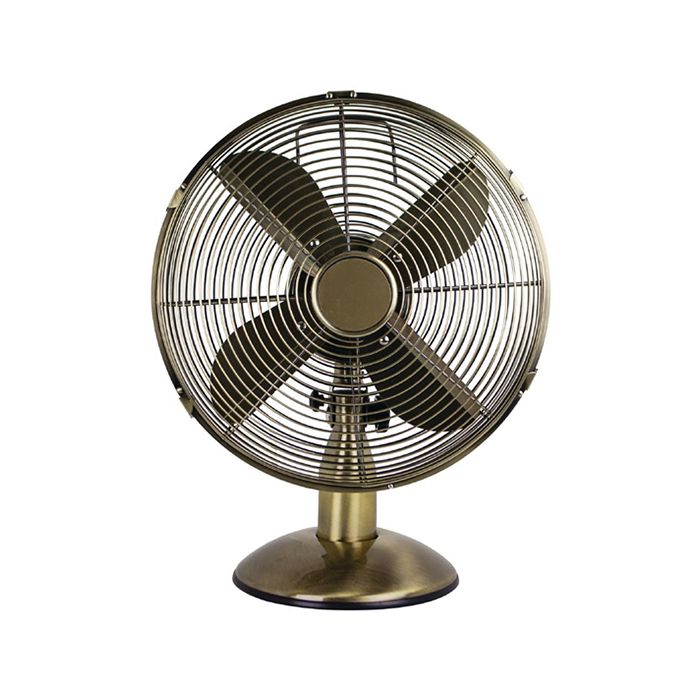 Status Brass Antique 12" Desk Fan