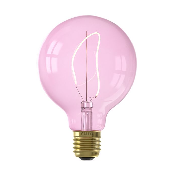 Calex NORA LED Globe G95 240V 4W 150lm E27, Quartz Pink 2000K dimmable