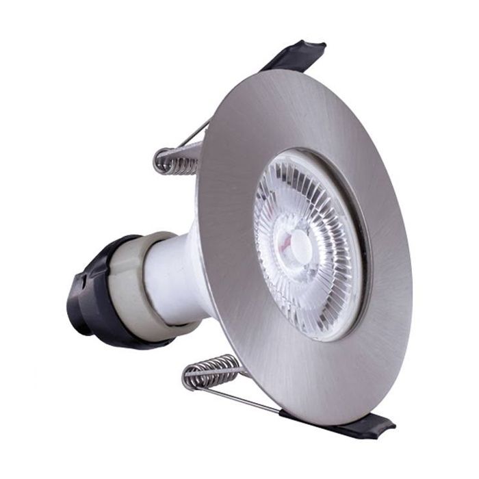Integral LED ILDLFR70D002-4 Satin Nickel Round Fire-Rated IP65 Downlight with GU10 Lampholder