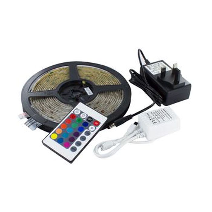 Integral LED ILSTRGBA081B Plug & Play 5m Constant Voltage RGB LED Strip Tape with IR Controller 7.2W/M