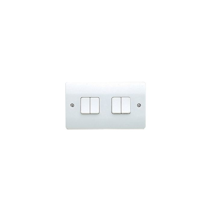 MK Logic Plus K4874 10A 4 Gang Plateswitch - White