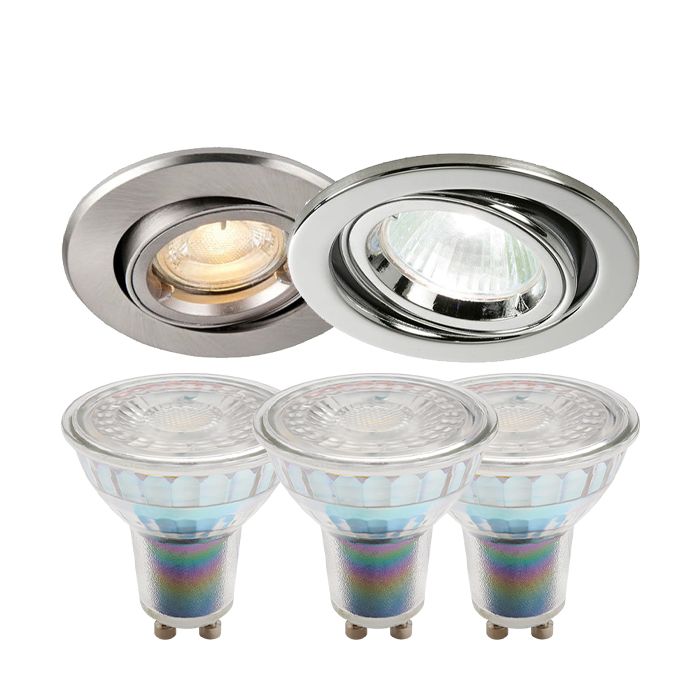 KSR Tiltable Downlight and Dimmable Bell Halo Glass GU10 Bundle