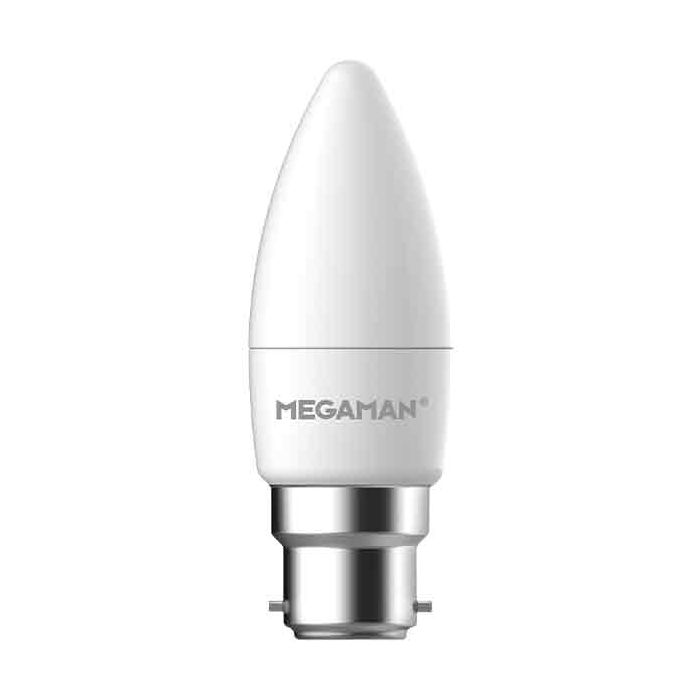Megaman LED B22 Opal Candle 4.9W Warm White