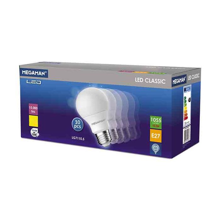 Megaman LED E27 Opal GLS 9.6W Cool White 10PACK