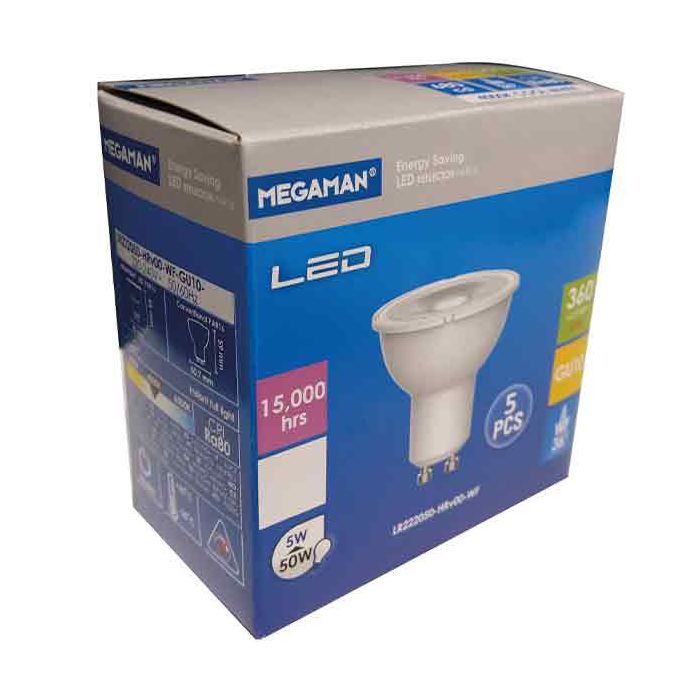 Megaman LED GU10 4.2W Daylight 36D 5 PACK