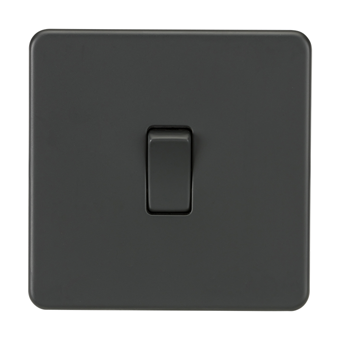 ML Accessories Anthracite 1 Gang 2-Way Screwless Switch