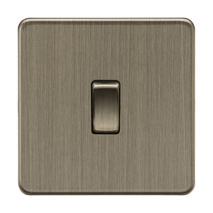 ML Accessories Antique Brass 1 Gang 10A DP Screwless Switch