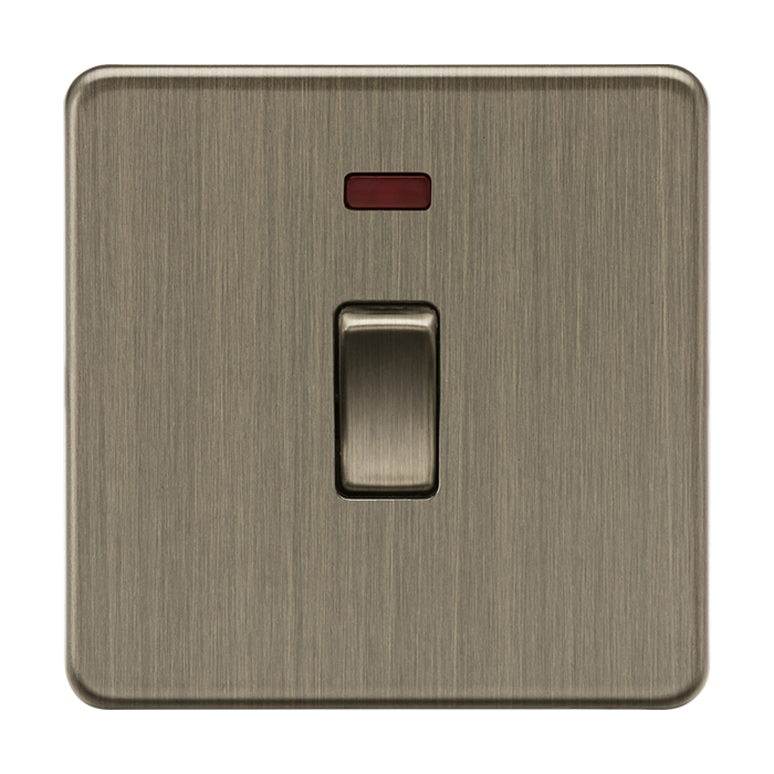 ML Accessories Antique Brass 1 Gang 20A DP Neon Screwless Switch