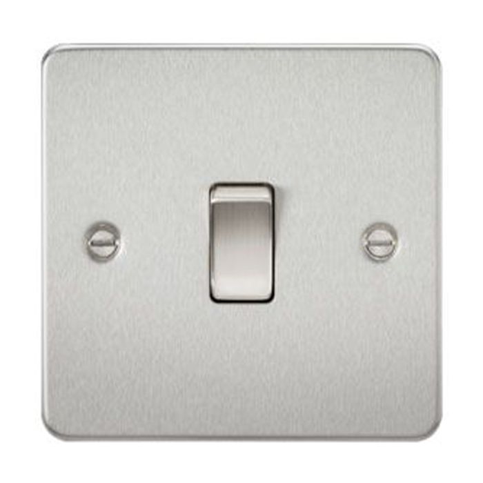 MLA Flat Plate 20A 1G DP switch - brushed chrome