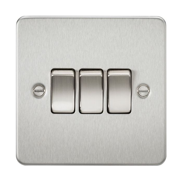 MLA Flat Plate Brushed Chrome 3G Two Way Switch