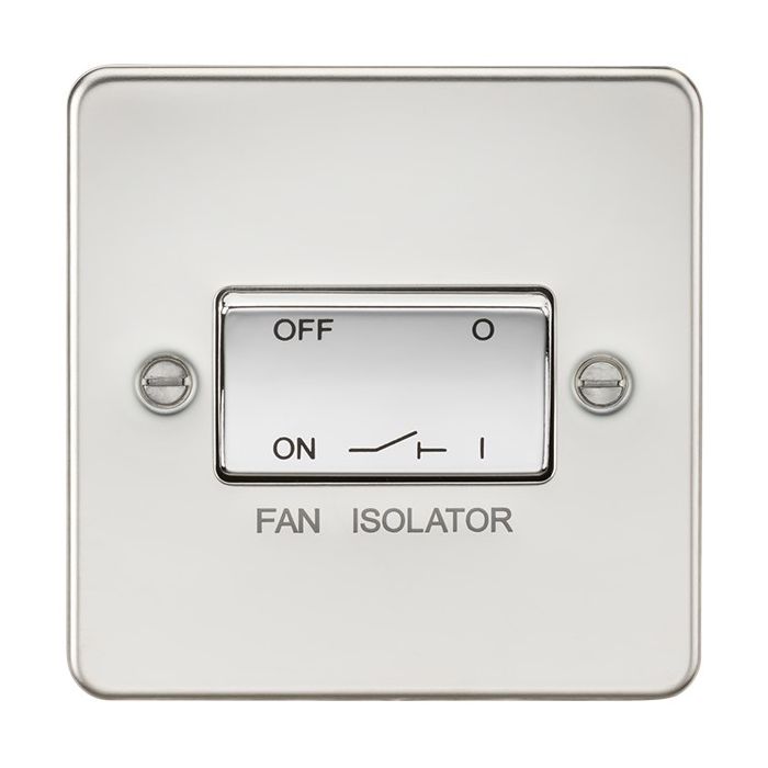 MLA Flat Plate Polished Chrome 3 Pole Fan Isolator Switch