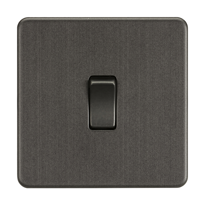 MLA Knightsbridge Screwless Smoked Bronze 1 Gang Intermediate Switch