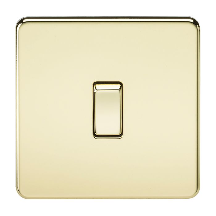 MLA Screwless 10AX 1G Intermediate Switch - Polished Brass