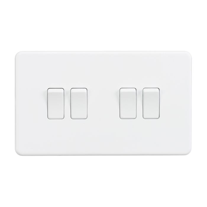MLA Screwless 10AX 4G 2-Way Switch - Matt White