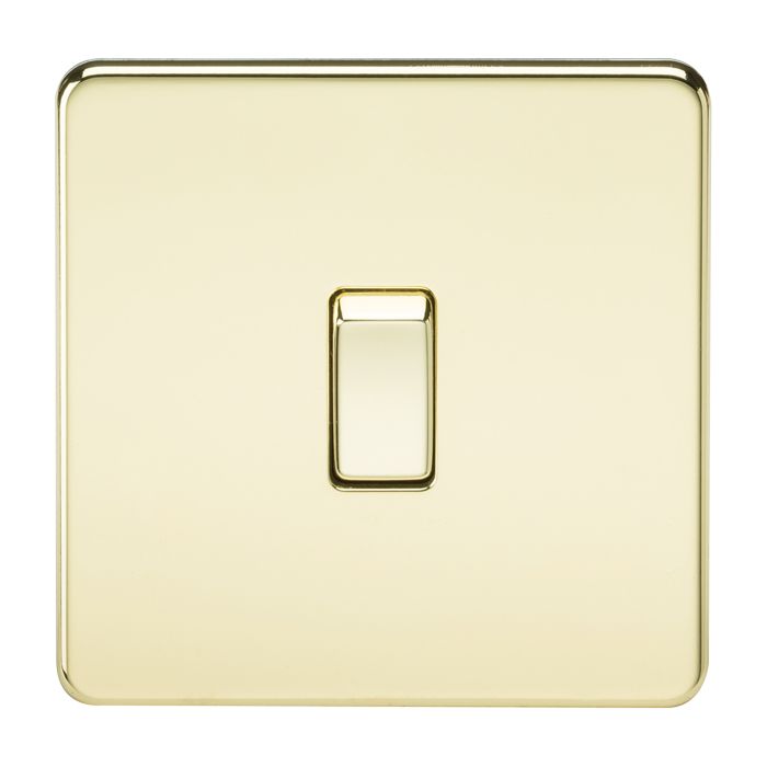 MLA Screwless 20A 1G DP Switch - Polished Brass