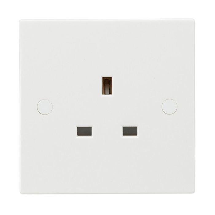 MLA Knightsbridge SN7000U/10 10 Pack Square Edge White Plastic Unswitched Double Pole 1 Gang Socket 13A