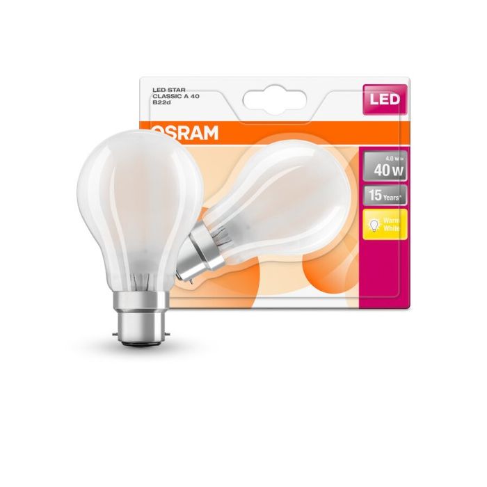 OSRAM Frosted Filament 4-40W A60 2700K B22