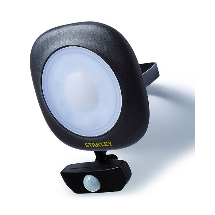 Stanley 30W Round LED Floodlight Black with PIR