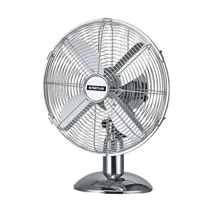 Status 12 inch Oscillating Desk Fan Chrome 3 Speed