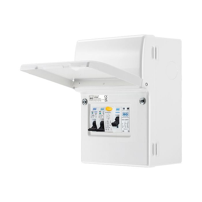 SyncEV White External 40A Type A Double Pole RCBO, 32A B Curve MCB, Type 2 SPD