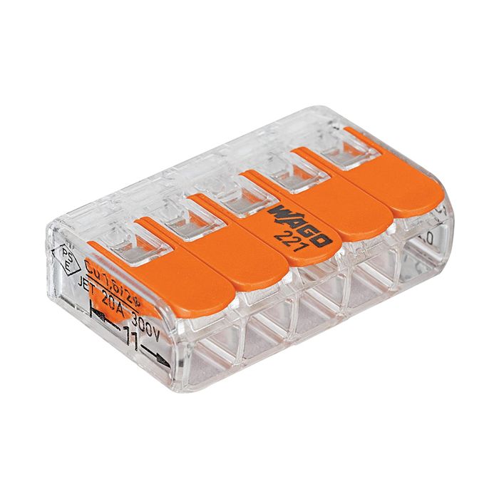 Wago 221-415 5 Way Lever Connector 221 Series 32a