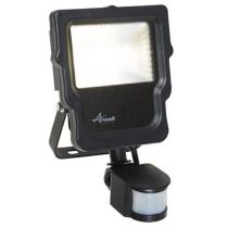 Ansell Calinor LED Polycarbonate Floodlight PIR Cool White 10W Black
