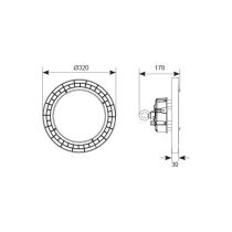  Ansell Z LED High Bay UFO 146w 6500K Integral Microwave Sensor Emergency 