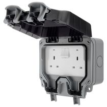 BG WP22-02 IP66 Weatherproof Outdoor 2 Gang 13A Socket 