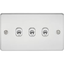 MLA Flat Plate 10AX 3G 2-way toggle switch - polished chrome