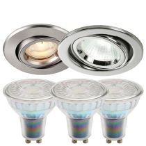 KSR Tiltable Downlight and Dimmable Bell Halo Glass GU10 Bundle