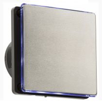  MLA 4 Inch LED Backlit Extractor Fan with Overrun Timer Black and Stainless Steel