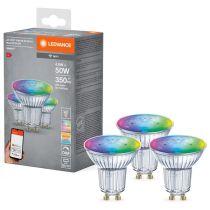 Ledvance 4.9W Smart Wi-Fi RGBW LED GU10 Spot 3 Pack 