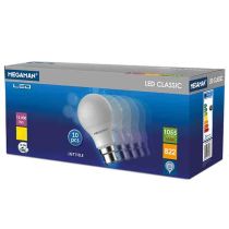 Megaman LED B22 Opal GLS 9.6W Cool White 10PACK