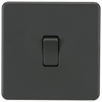 ML Accessories Anthracite 1 Gang 2-Way Screwless Switch