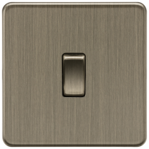 ML Accessories Antique Brass 1 Gang 10A DP Screwless Switch