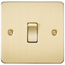 ML Accessories Brushed Brass 1 Gang Intermediate Flat Plate Switch
