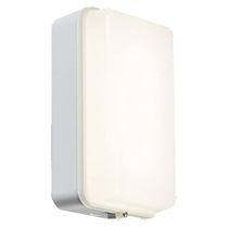 ML Knightsbridge AMLEDW White LED Security Bulkhead w/ Opal Diffuer IP54 Cool White 4000K 5W