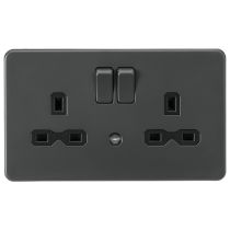 MLA 2 Gang Anthracite Socket With Built In Night Light