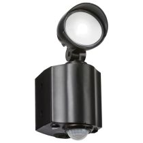 MLA Knightsbridge FL8BK Black Single LED Security Spotlight with Adjustable PIR Sensor IP44 8W