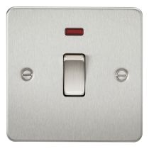 MLA Flat Plate 20A 1G DP switch with neon - brushed chrome