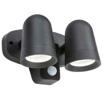 MLA IP65 18W LED Black Twin Spot with PIR