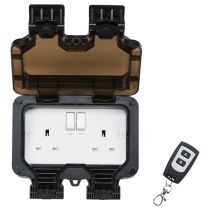 MLA Knightsbridge IP66 13A 2 Gang Outdoor Remote Controlled Socket