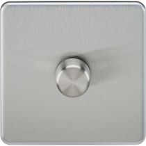MLA Knightsbridge Screwless 1 Gang 2-way 10-200W (5-150W LED) Intelligent Dimmer Brushed Chrome 