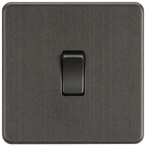 MLA Knightsbridge Screwless Smoked Bronze 1 Gang Intermediate Switch