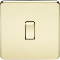 MLA Screwless 10AX 1G 2-Way Switch - Polished Brass